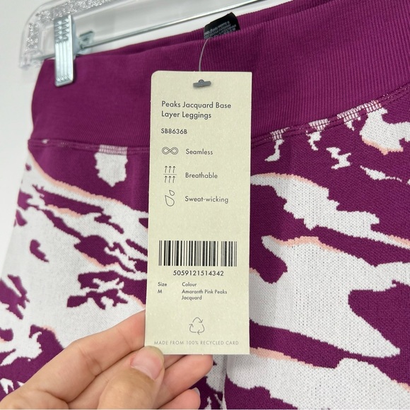 Sweaty Betty Peaks Jacquard Base Layer Leggings Pink M - Picture 3 of 3